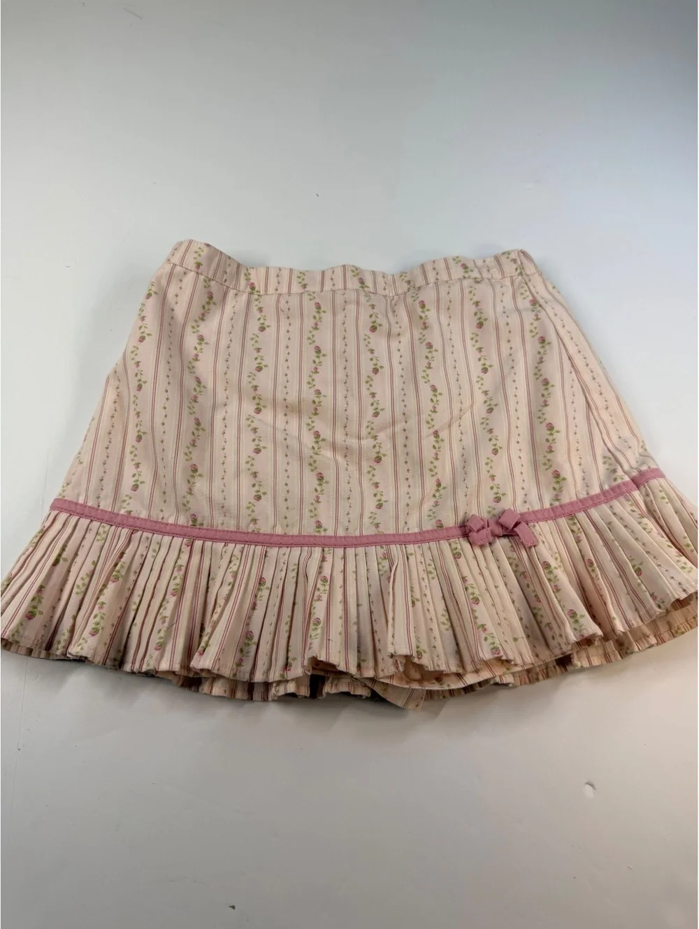 Gymboree Girls Size Medium 4T Pink Floral Stripe Pleated Skort Spring Blossoms